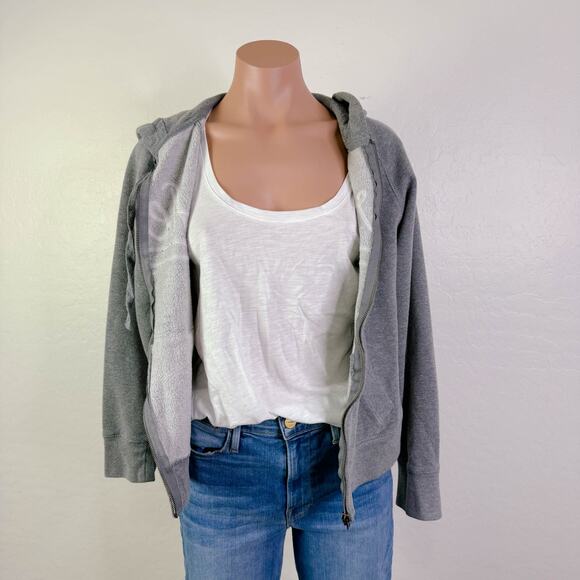 Aeropostale VTG Aero Embroidered Full Zip Fleece Hoodie Sweatshirt Gray Y2K L - Picture 7 of 11